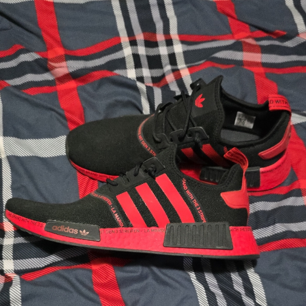 Adidas NMD R1 Black and Red Sneakers